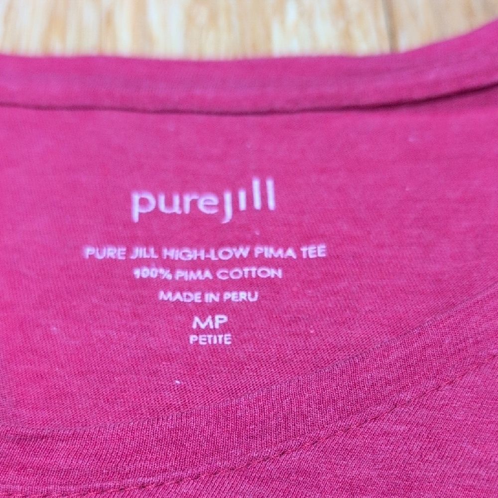 PureJill J.Jill Heathered Red LS Pima Cotton High-Low Tshirt Size MP - Picture 4 of 7
